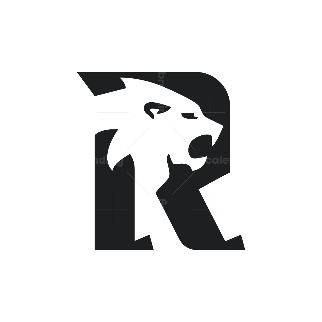 Initial r roar lion logo scalebranding