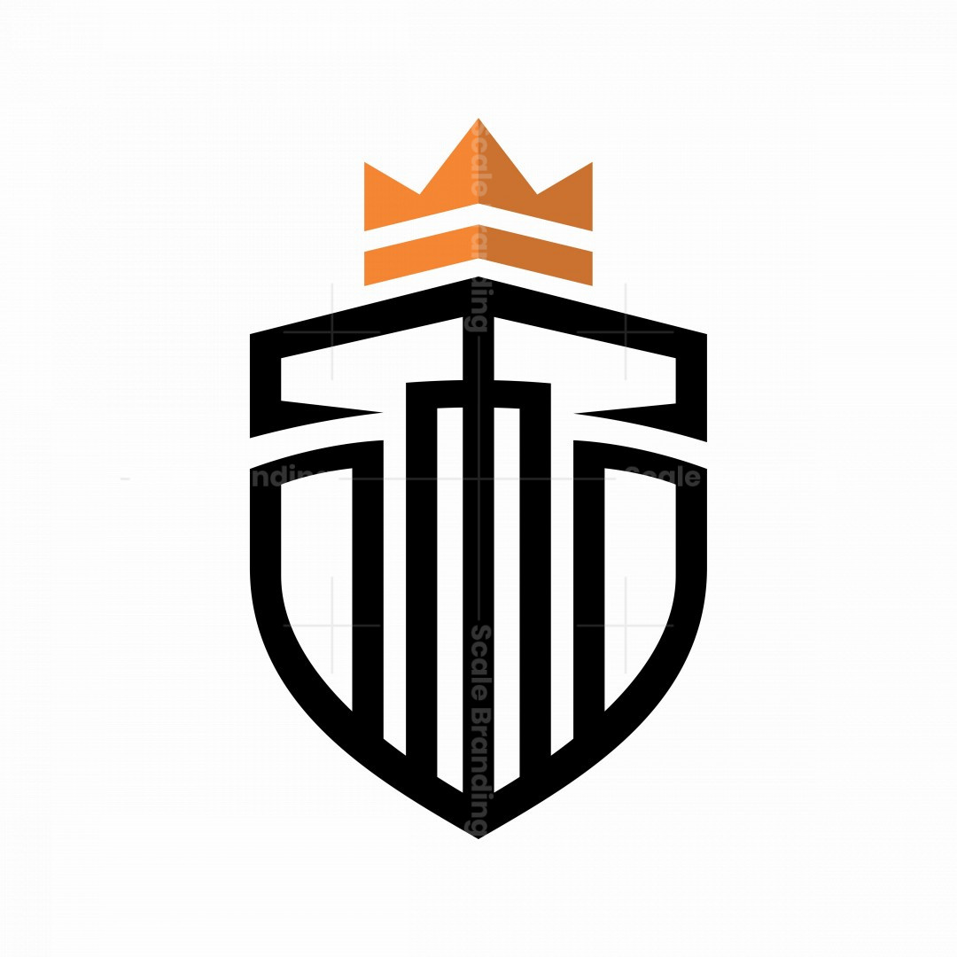 Shield And Crown Logo Vintage Emblem With Shield And Crown Stock