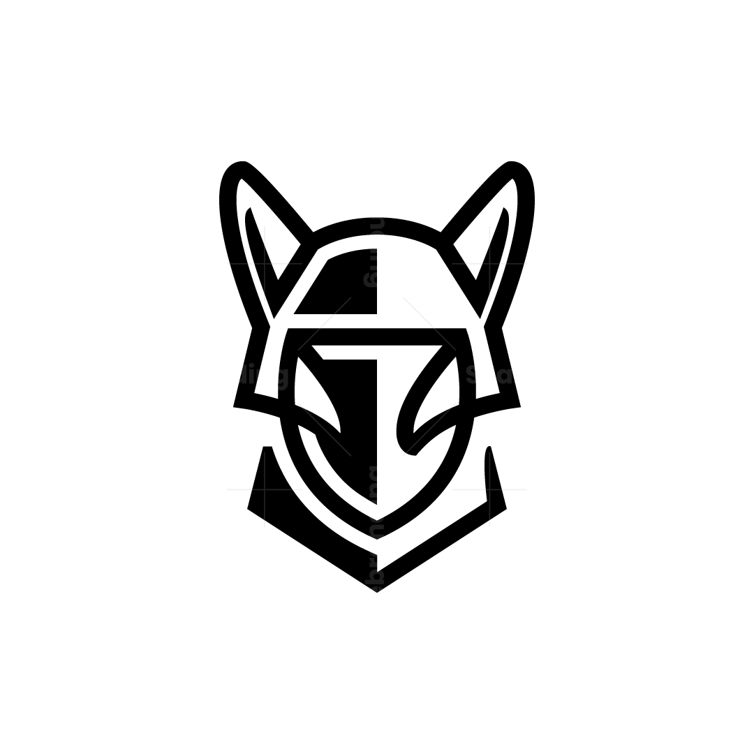 Abstract Black Fox Logo Shield Fox Logo Cool Shield Fox Logo