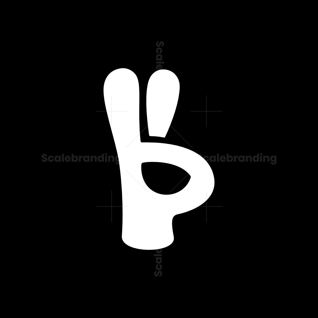 Playful letter P Rabbit head logo | Scalebranding
