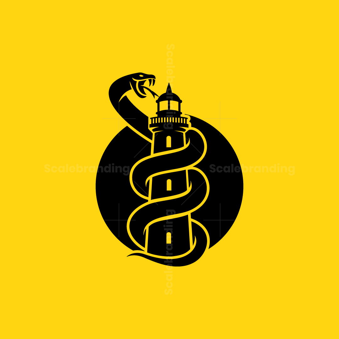 Snake Lighthouse Pattern Snake Wrraped Around The Lighthouse logo | Scalebranding