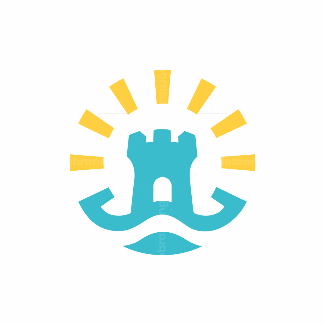 Castle Sand Beach Simple Logo, image size:1080x1080