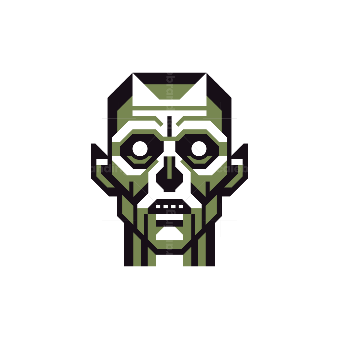 Bold Geometric Zombie Logo Design | Scalebranding