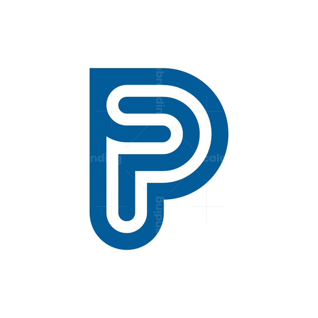 Blue P Line Logo | Scalebranding, image size:1080x1080