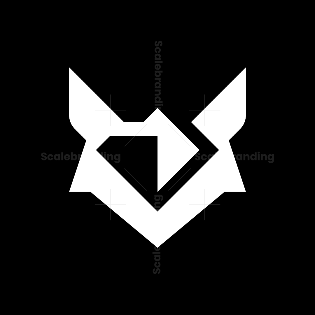 Elegant Diamond Fox Head Simple Logo Scalebranding