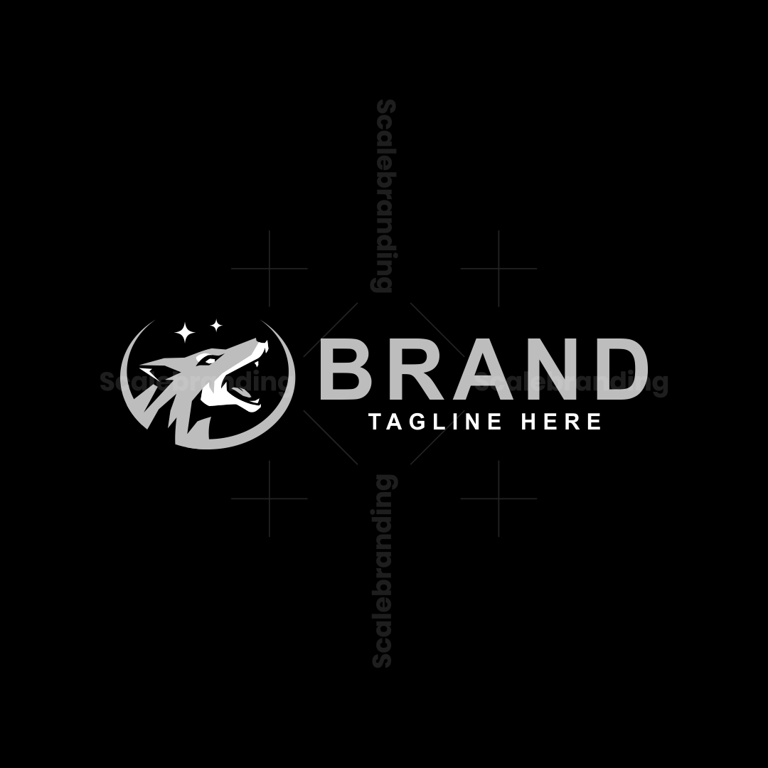 Cool Modern Roaring Wolf Logo | Scalebranding