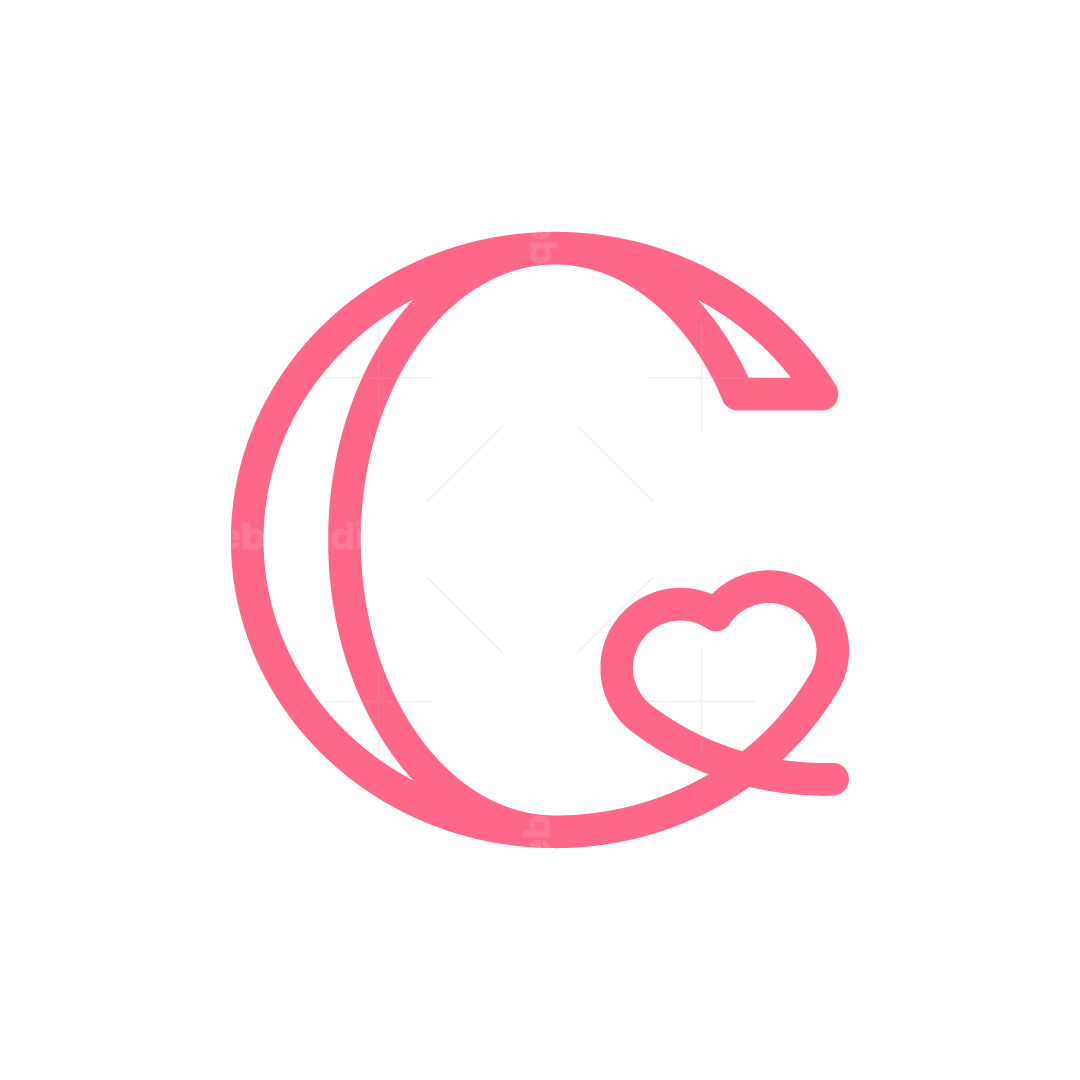 Letter C Love Modern Logo | Scalebranding, image size:1080x1080