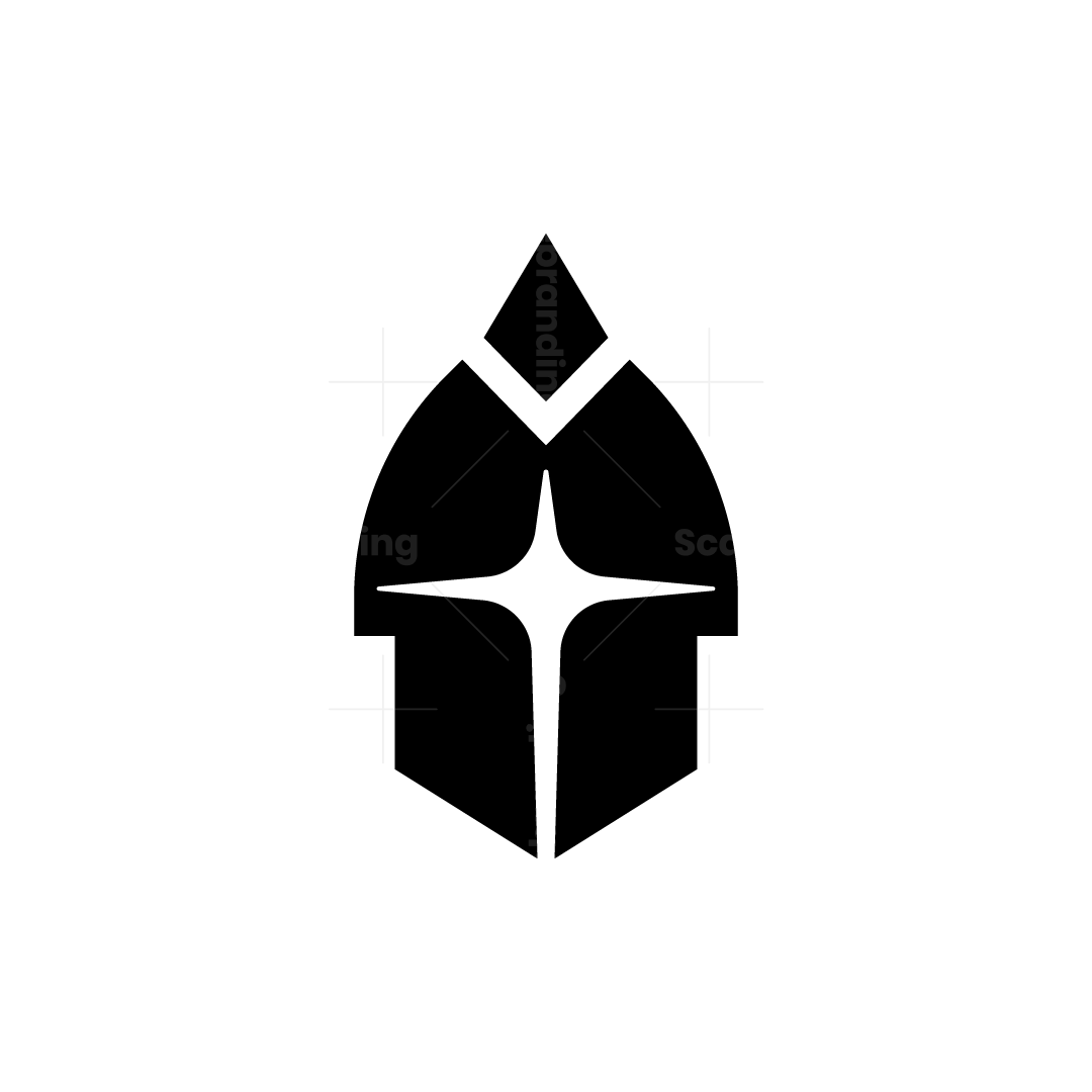 Minimal Black Spartan Helmet Logo | Scalebranding