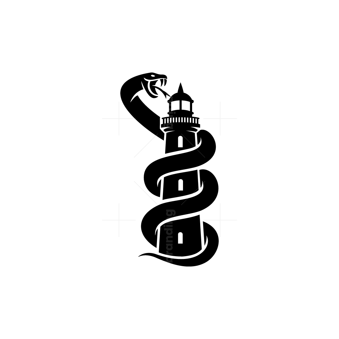 Snake Lighthouse Pattern Snake Wrraped Around The Lighthouse logo | Scalebranding
