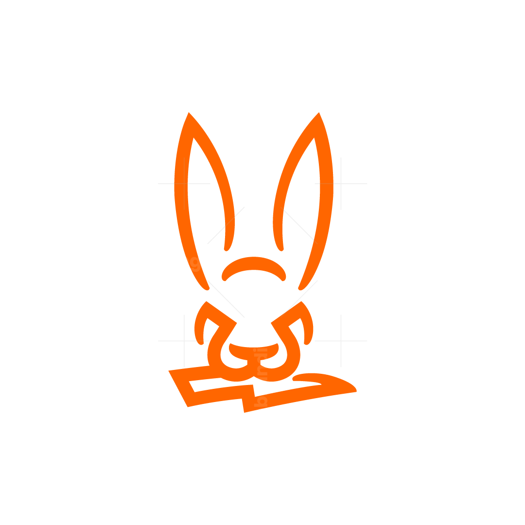 Energy Rabbit Head Logo Thunder Rabbit Logo | Scalebranding