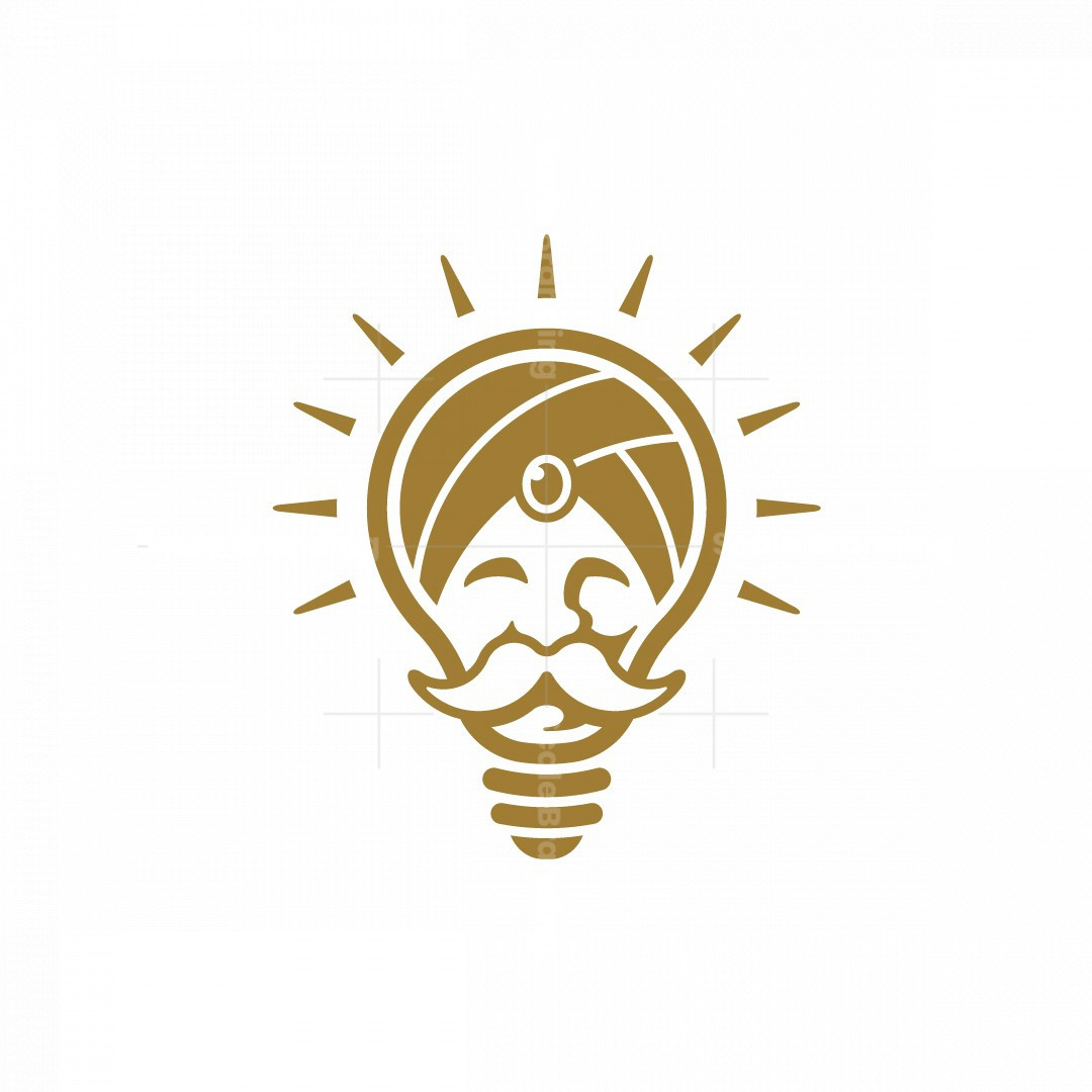 Wise Guru Bulb Logo, image size:1080x1080