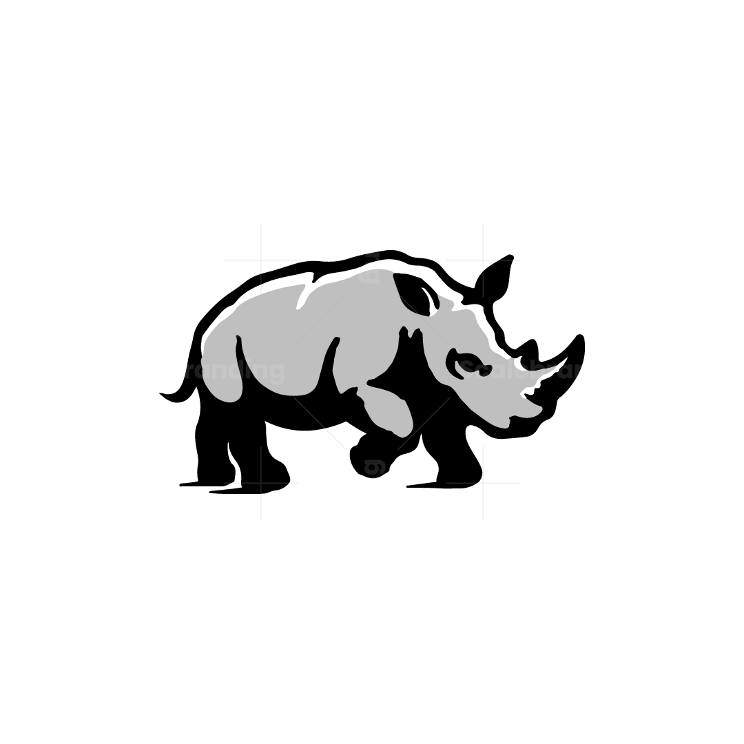 Hand Drawn Running Rhino Logo | Scalebranding, image size:1080x1080