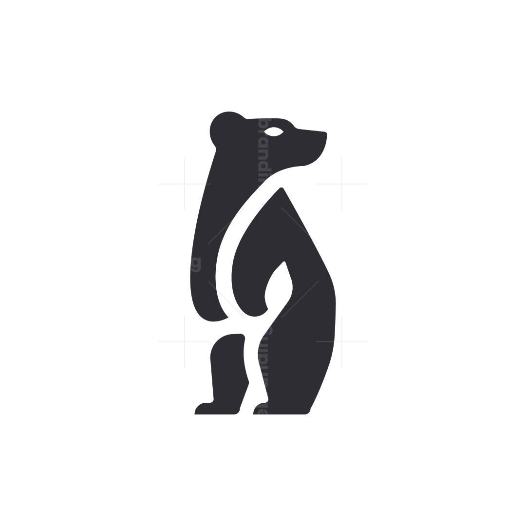Powerful Standing Bear Figure logo | Scalebranding, image size:1080x1080
