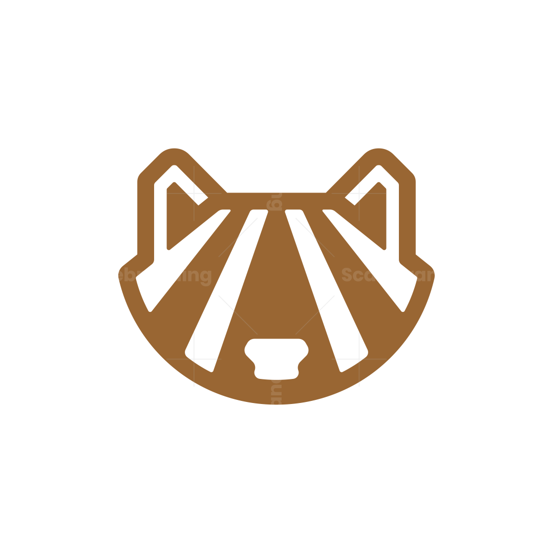 Elegant Abstract Iconic Raccoon Head Logo | Scalebranding