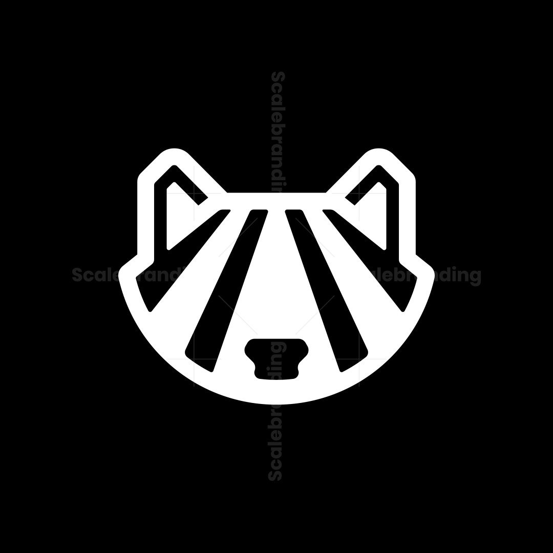 Elegant Abstract Iconic Raccoon Head Logo | Scalebranding