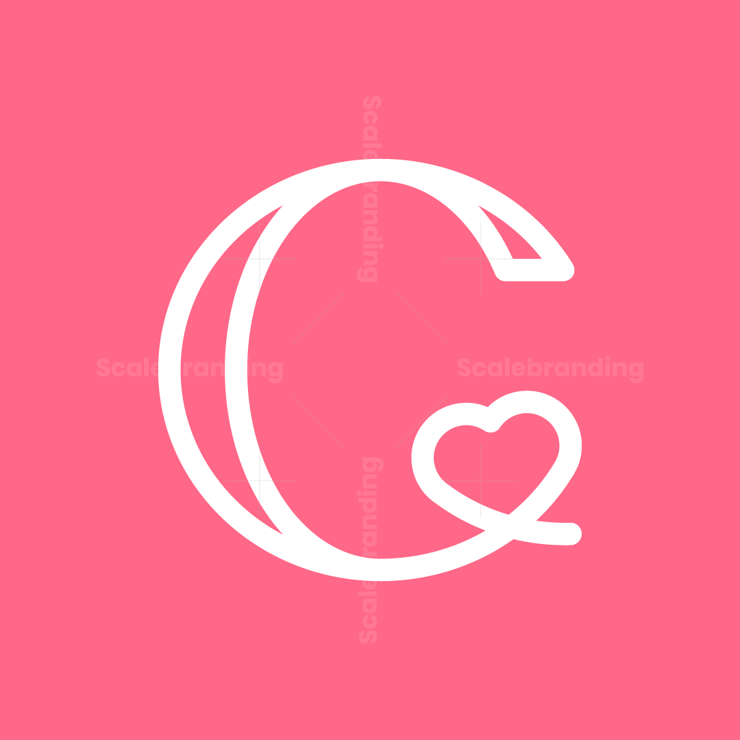 Letter C Love Modern Logo | Scalebranding, image size:1080x1080