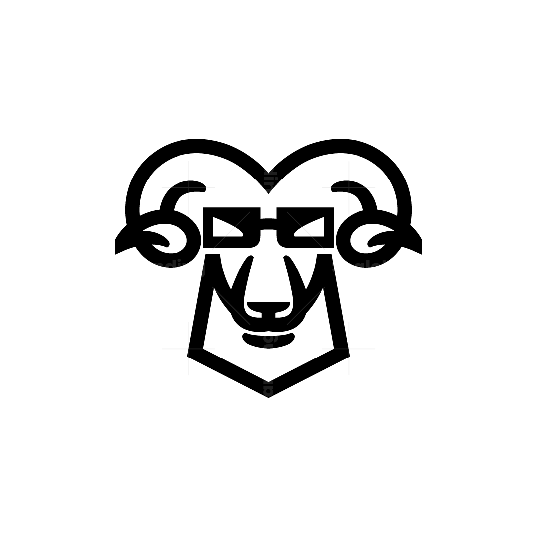 Cool Sheep Logo Sunglasses Bighorn Ram Logo, image size:1080x1080