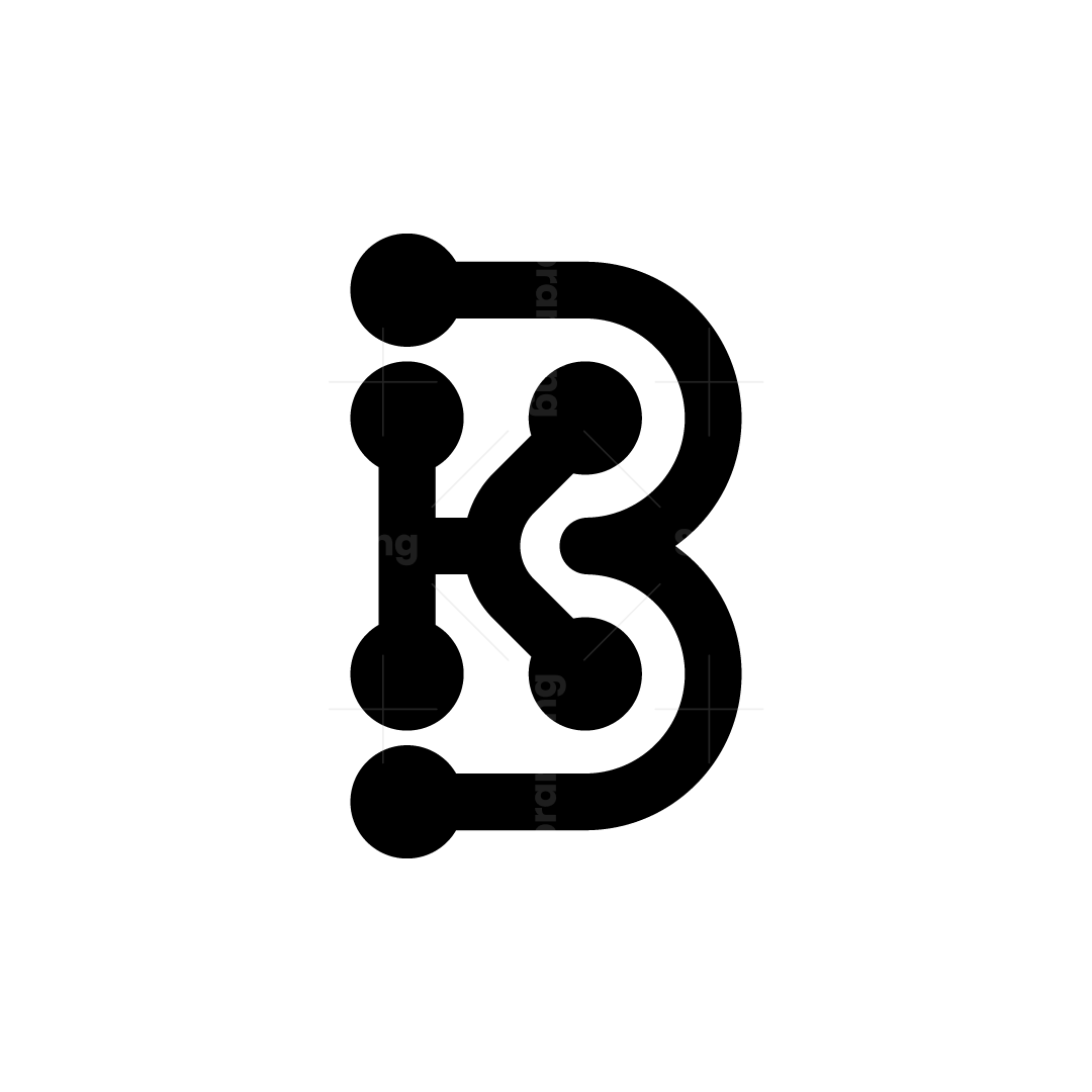 Letters BK or KB Tech Logo | Scalebranding