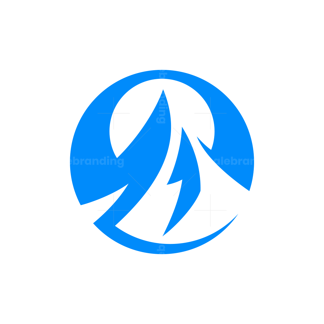 Modern Blue Mountain Rise Logo | Scalebranding