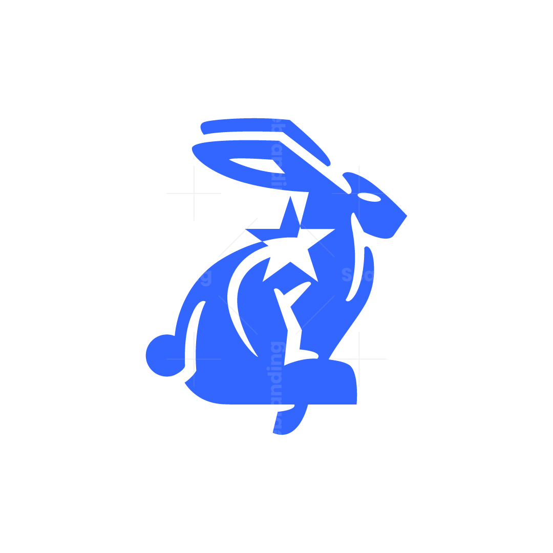 Logo With Blue Rabbit Cool Black Rabbit Logo Star Rabbit Logo | Scalebranding