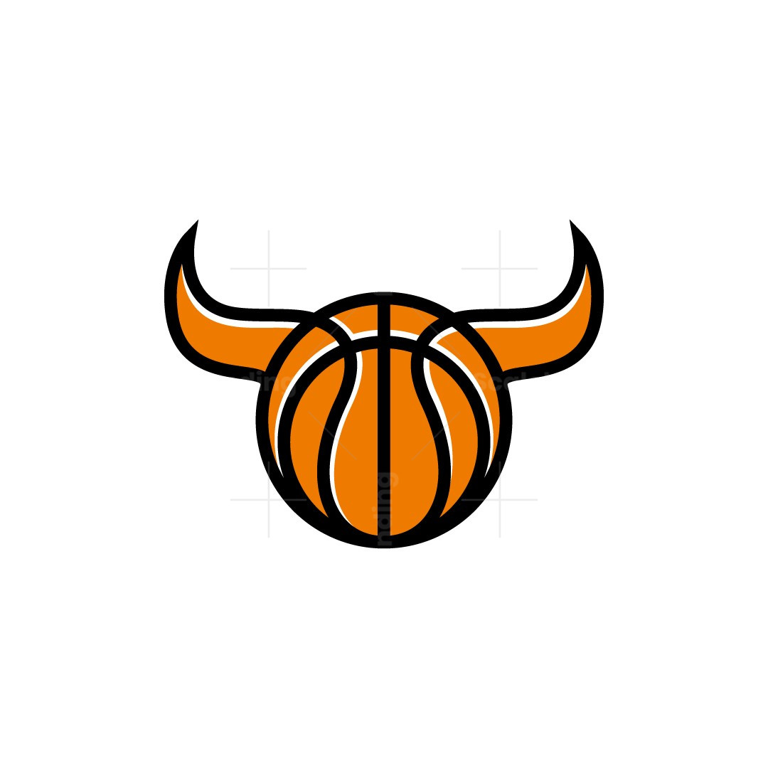 Bull Basketball Sports Logo, image size:1080x1080