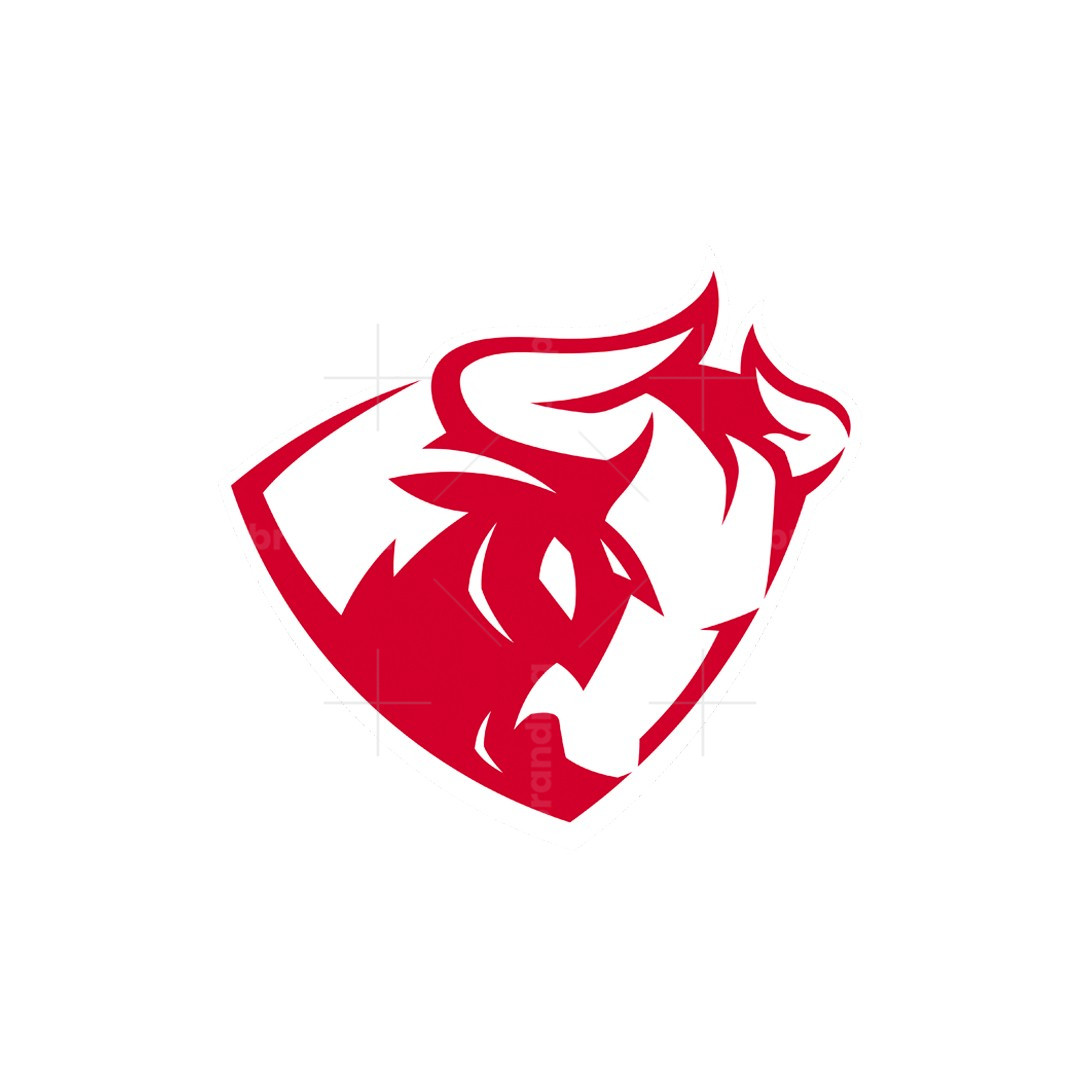 Sport Mascot Bull shield logo, image size:1080x1080