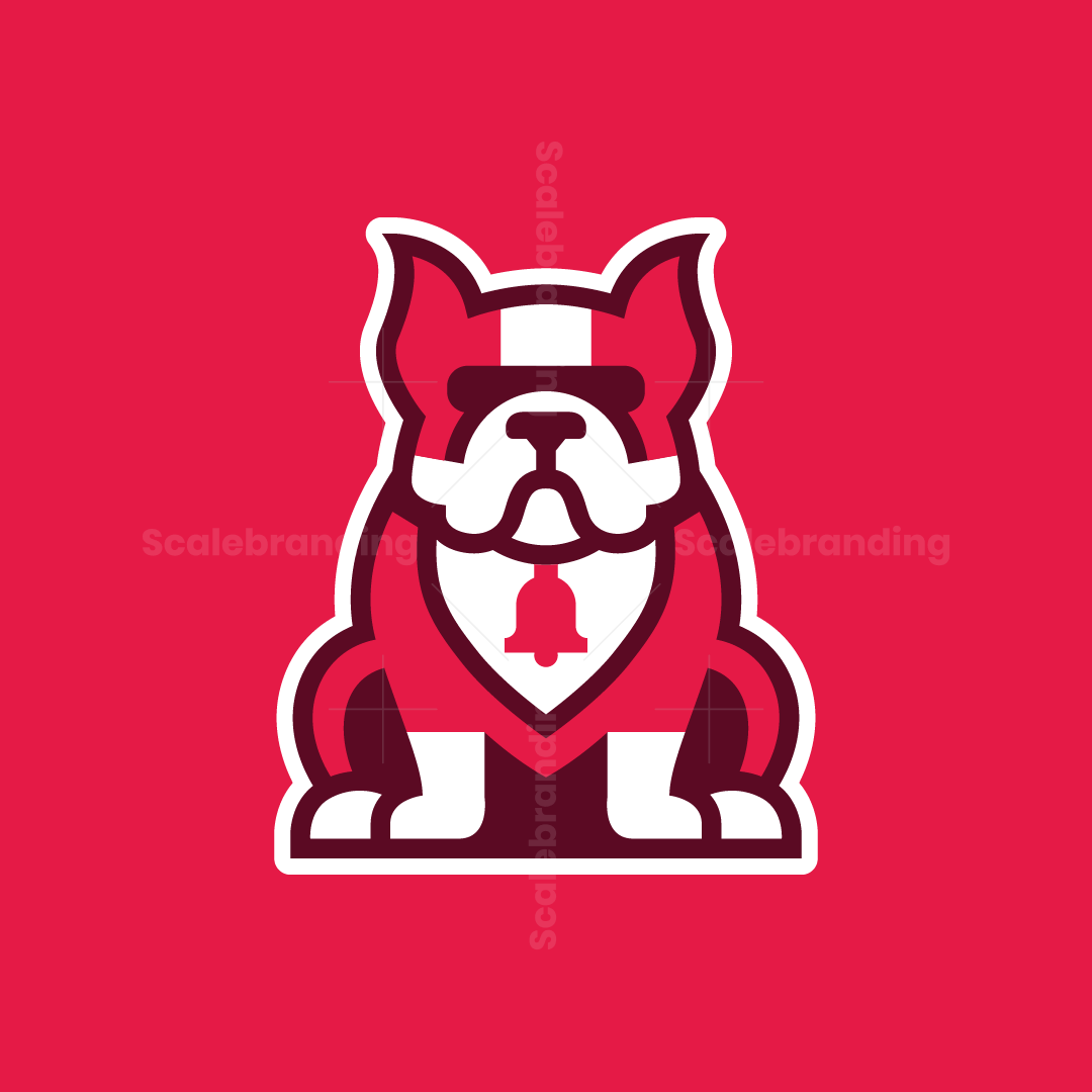 Bulldog Bell Mascot Cartoon Logo | Scalebranding, image size:1080x1080