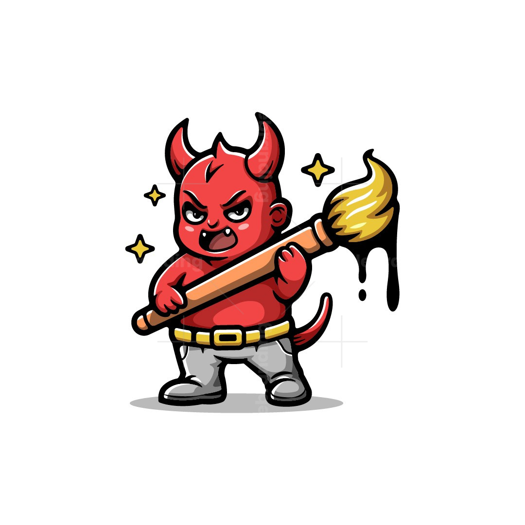 Little Red Devil Logo Royalty Free Vector Of A Logo Of A Red Devil