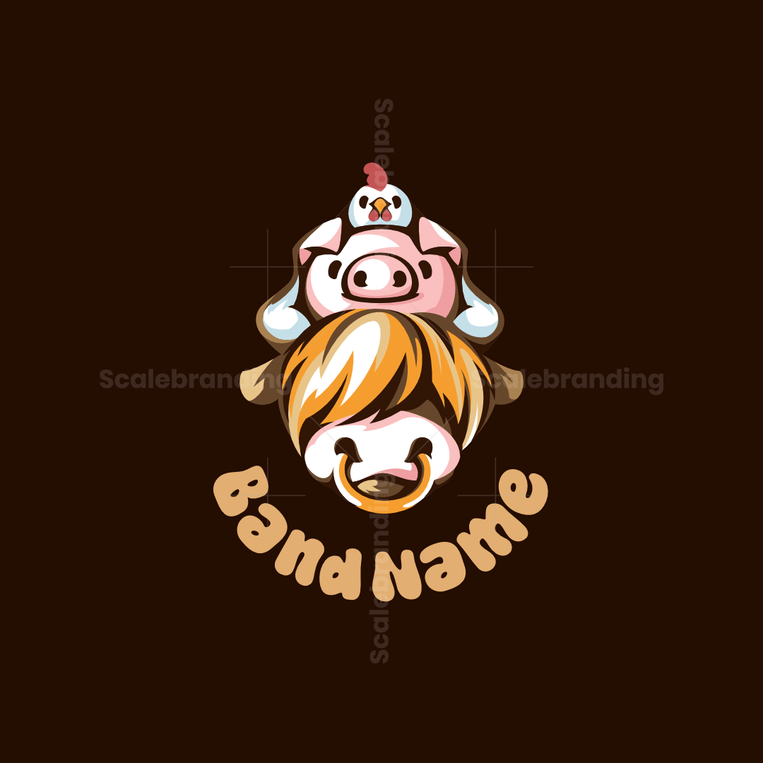 Cute Funny Animal Farm Logo, image size:1080x1080