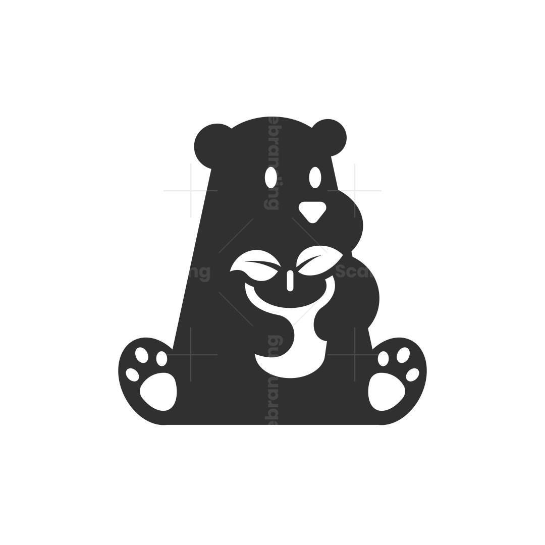Cute little bear and plant logo Scalebranding