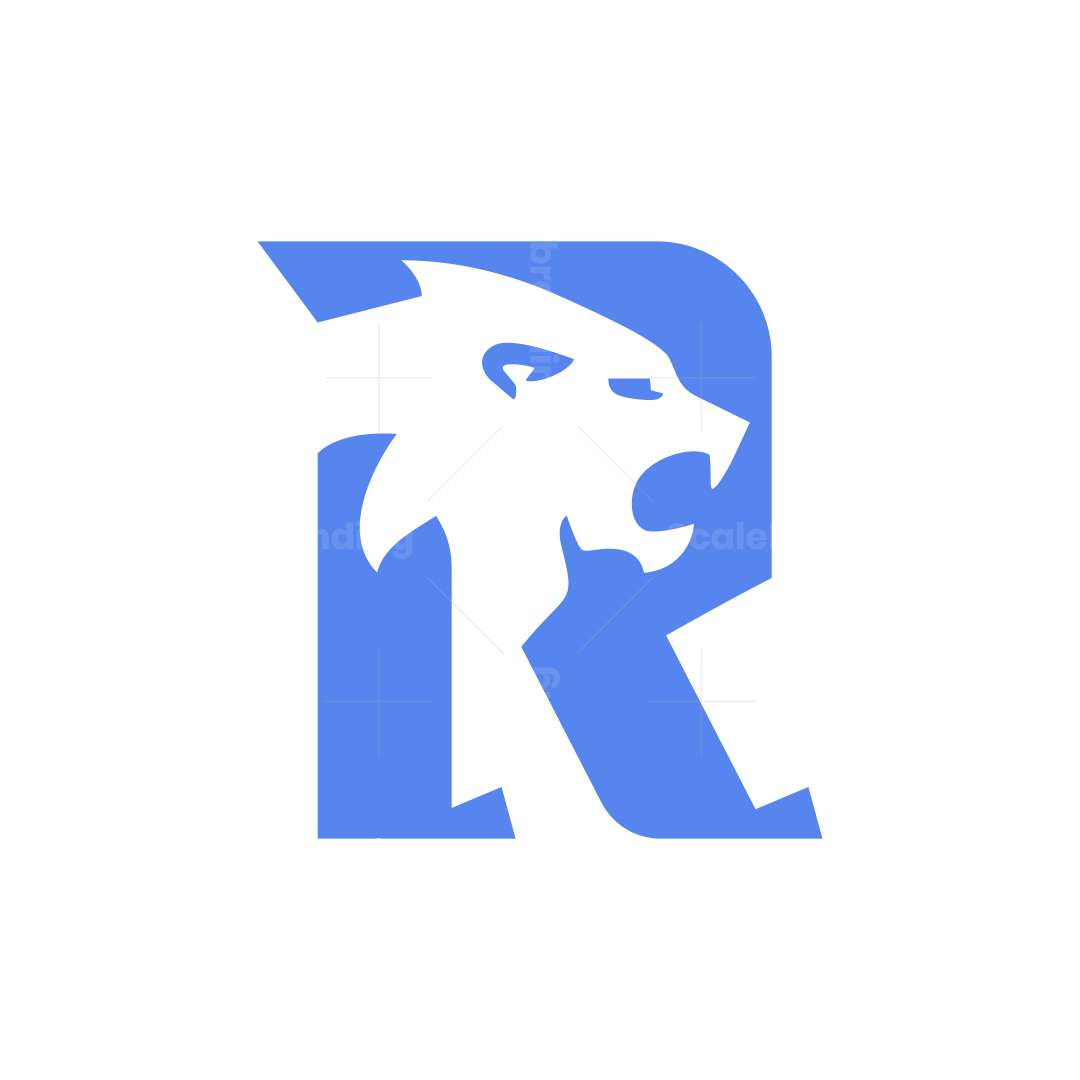 Initial R Roar Lion Logo | Scalebranding