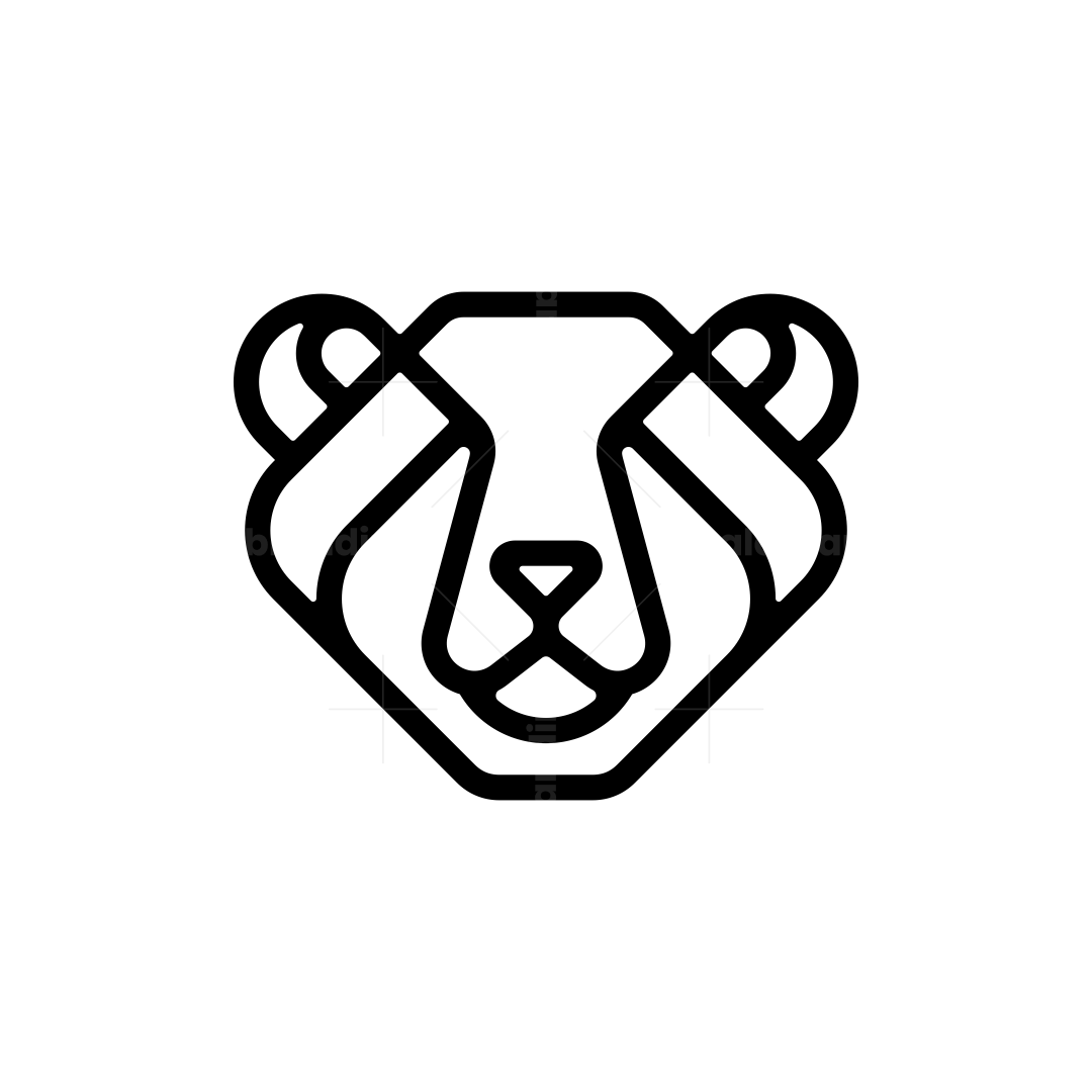 Minimalist Lineart Bear Head Logo | Scalebranding