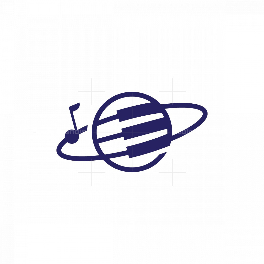Planet Music Note Logotipo Del Planeta Musical