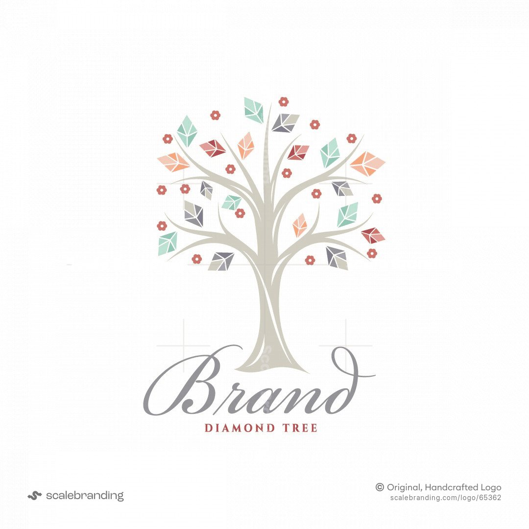 Diamond Tree Jewelry Symbol Logo | Scalebranding