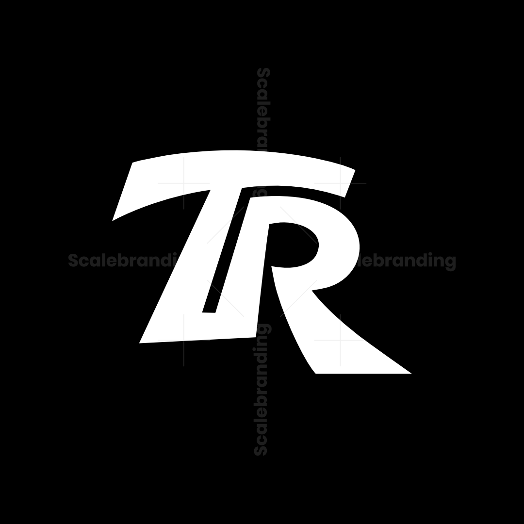Dynamic masculine letter TR logo | Scalebranding