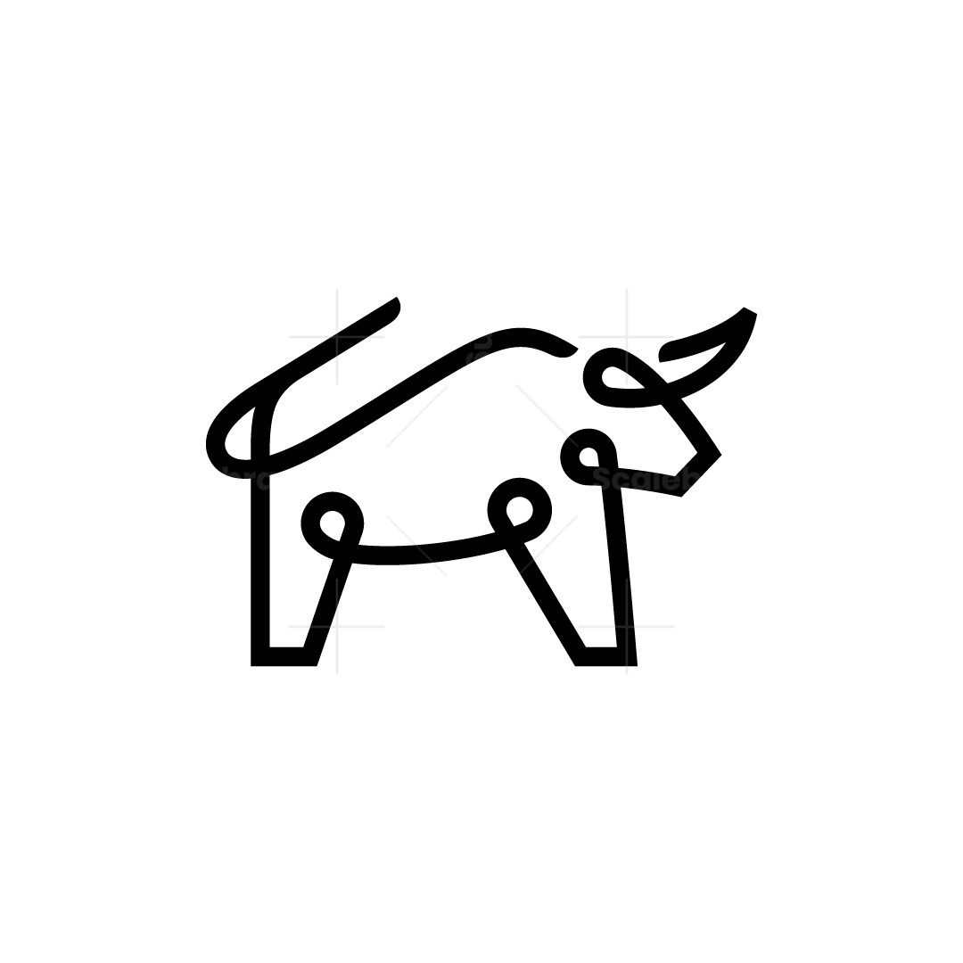 One Line Bull Logo Bull Logo Design Big Toro Bull Logo | Scalebranding