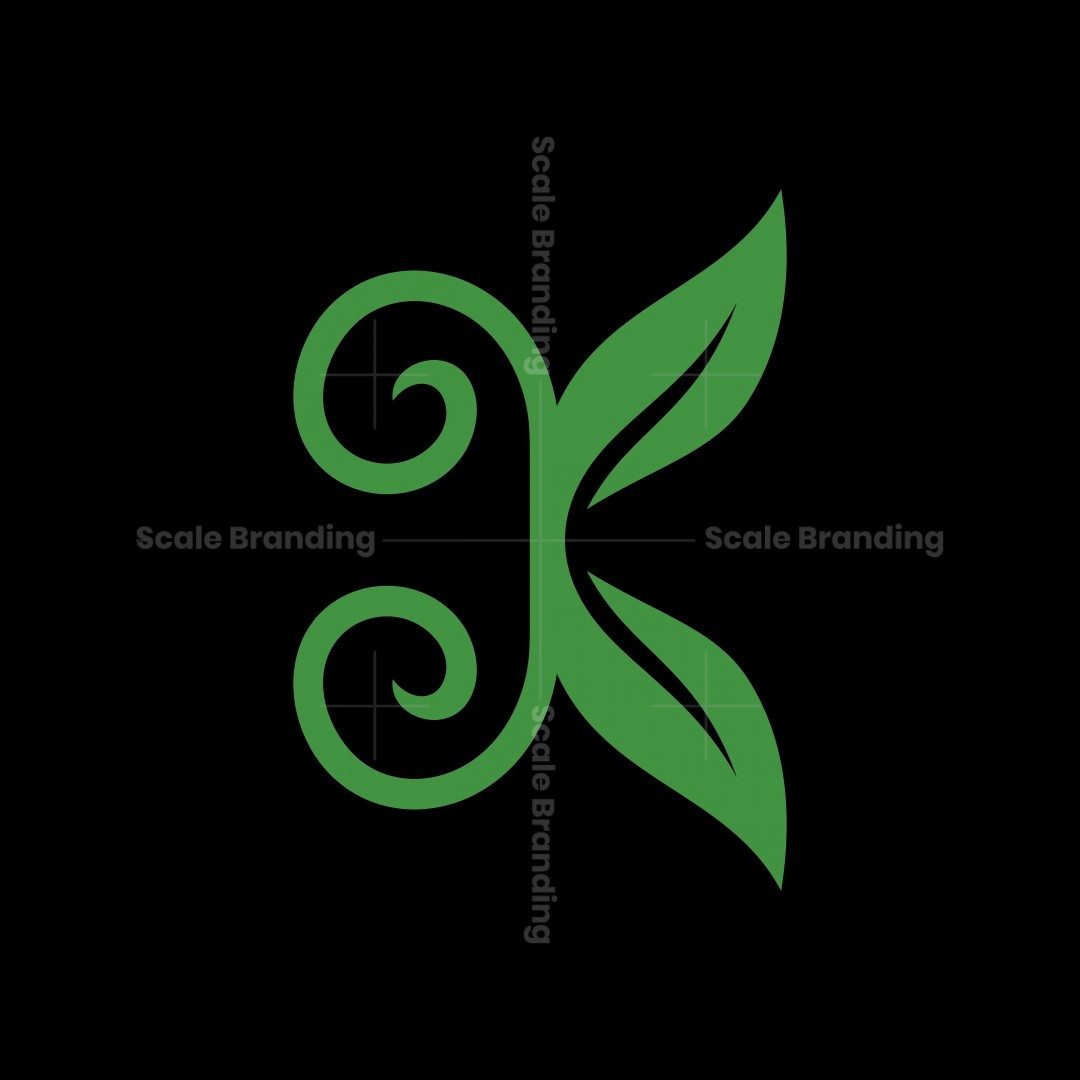 Letter K Leaf Logo | Scalebranding