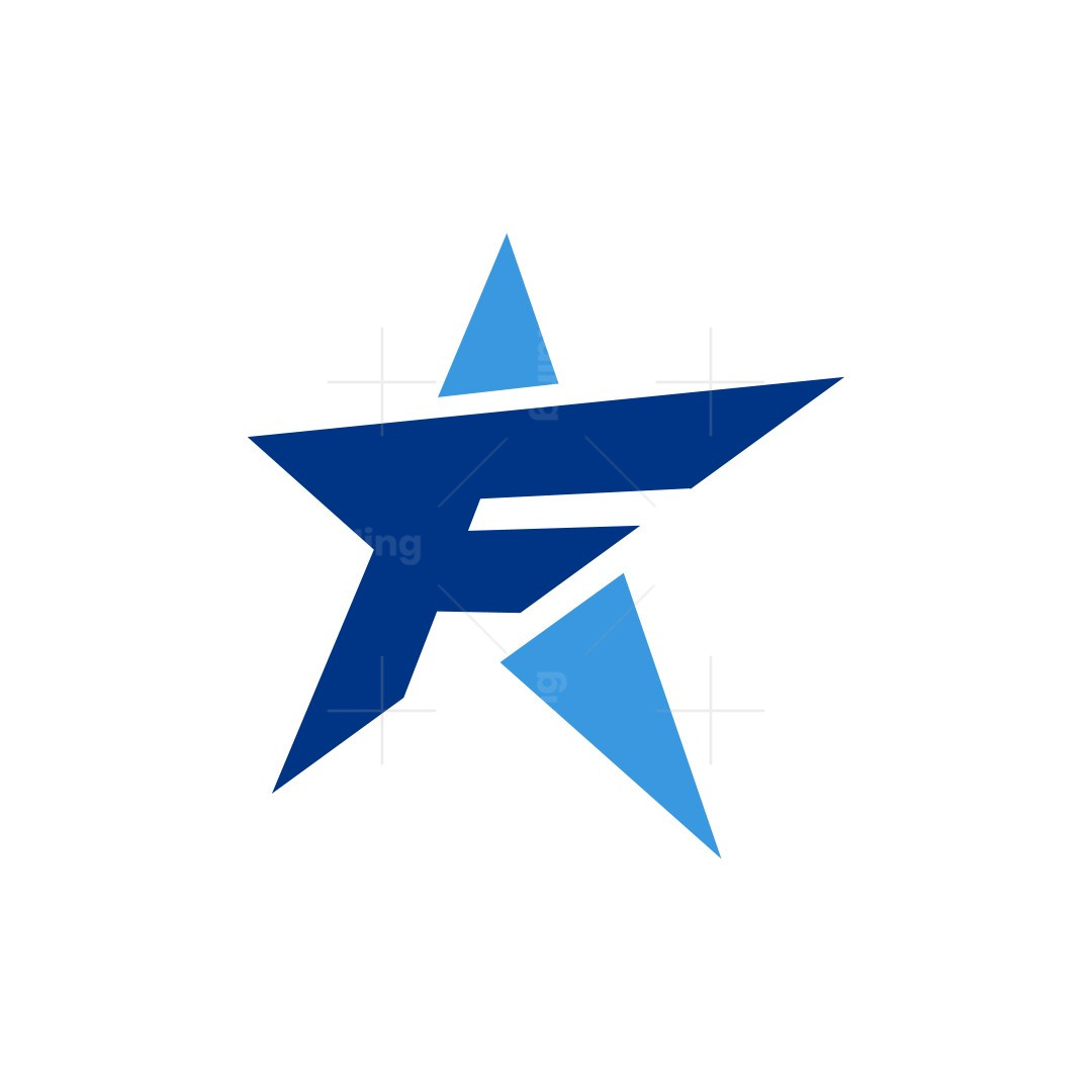 Blue Modern F Star Logo | Scalebranding