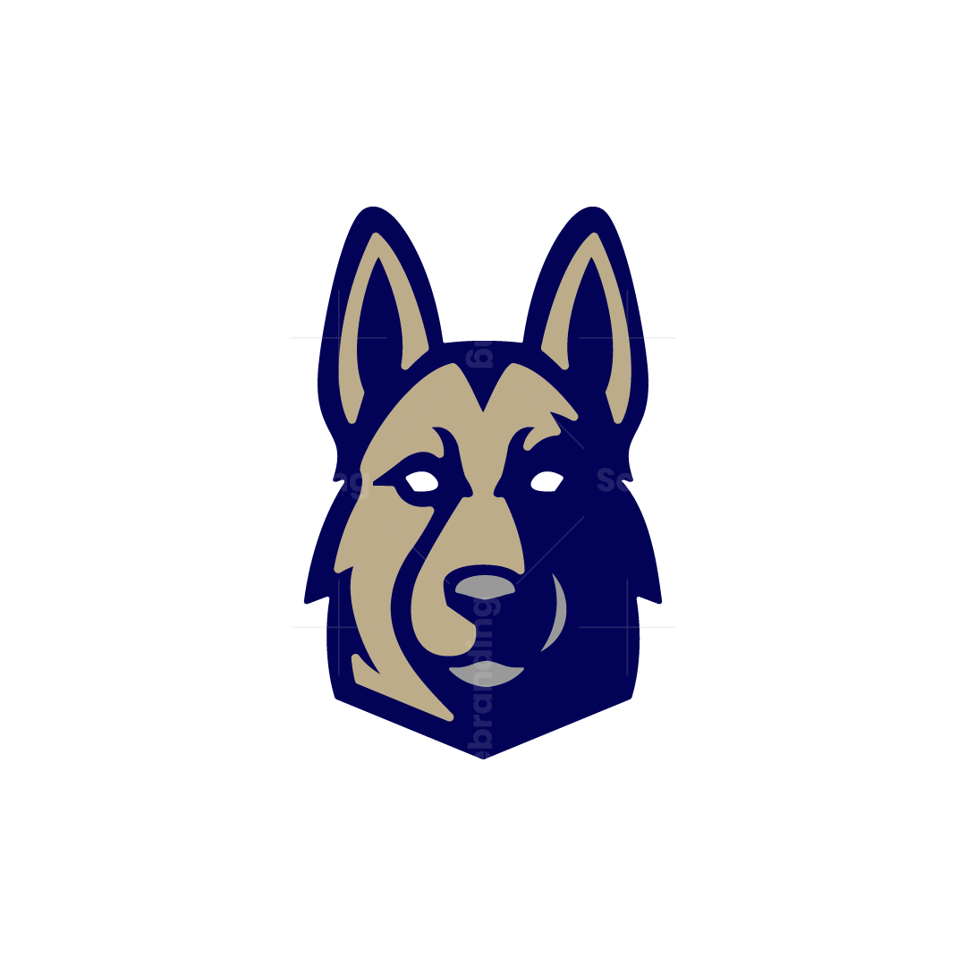 German Shepherd Guard Dog Logo