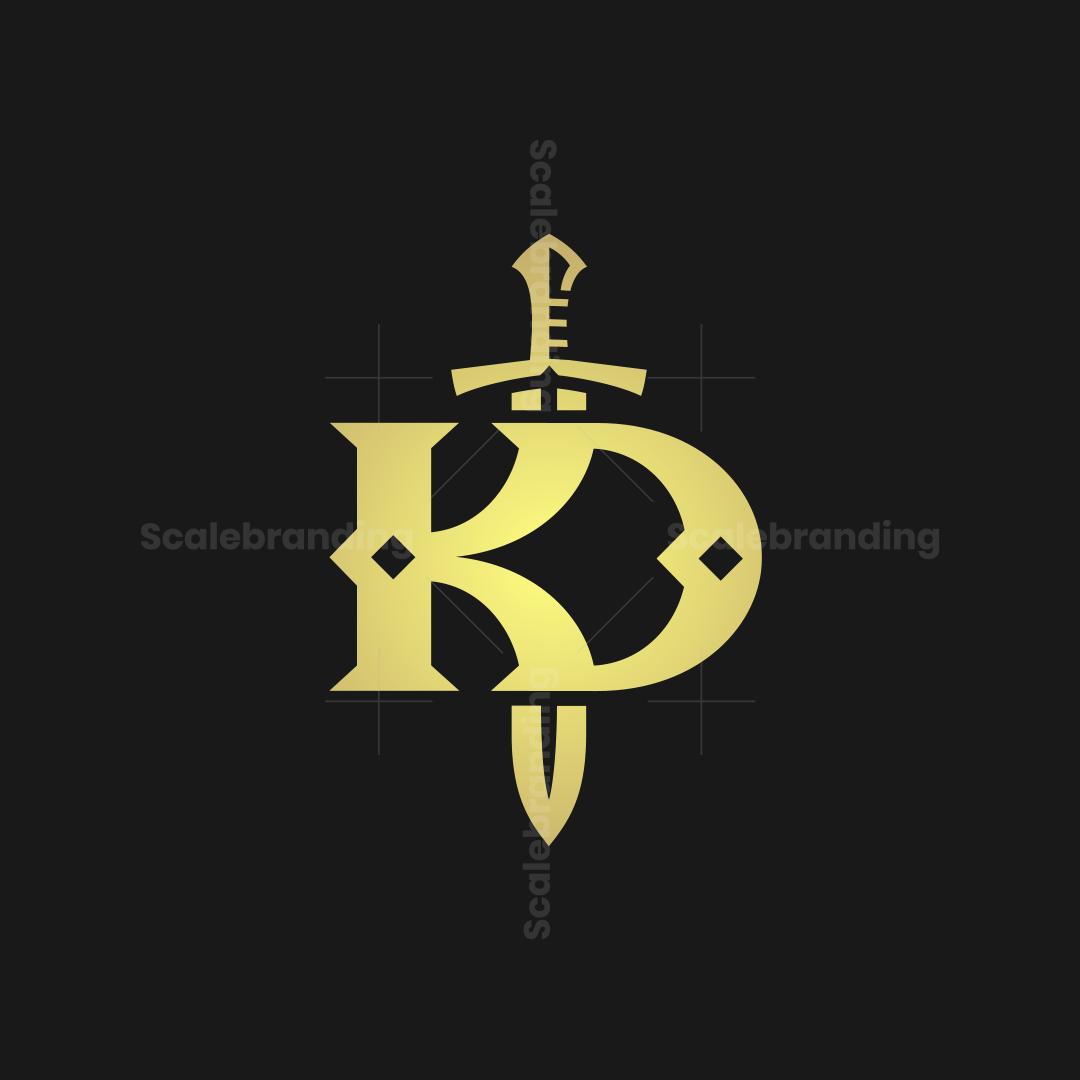 KD Sword Ornamental Gold Logo, image size:1080x1080