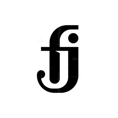 FJ Monogram Bold Black White Identity logo | Scalebranding