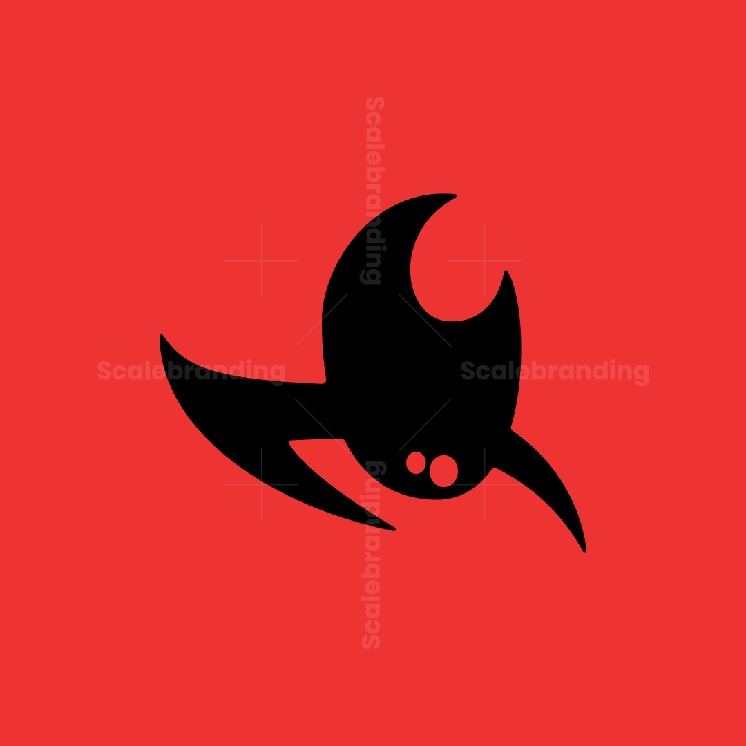 Flame eye fire logo with bold black silhouette and two red ember dots on a red background