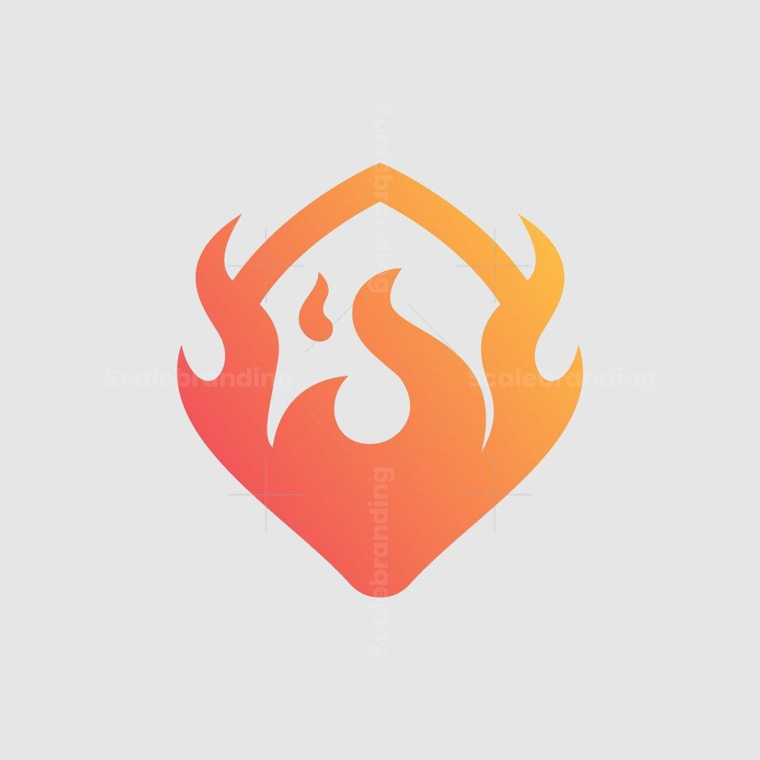 Fire Shield Vector Art Fire Flame In Shield Logo Template PNG Vector
