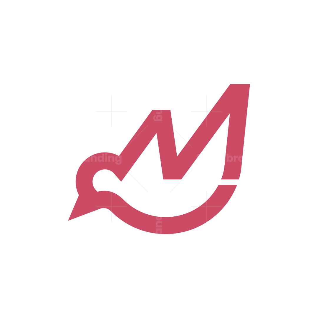 Fly Bird and Letter M Combined logo | Scalebranding