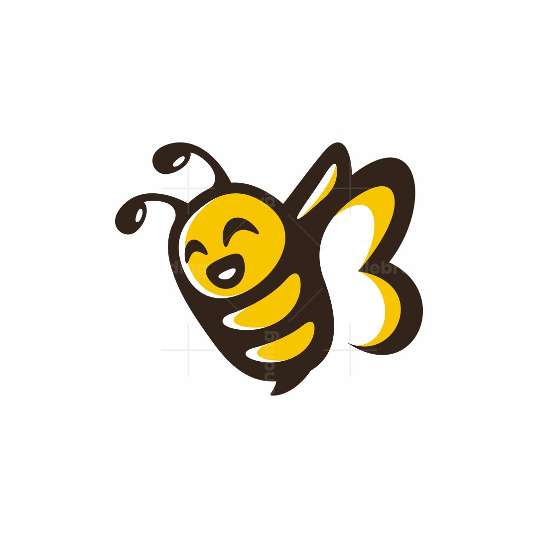 Fun box-shaped bee logo | Scalebranding