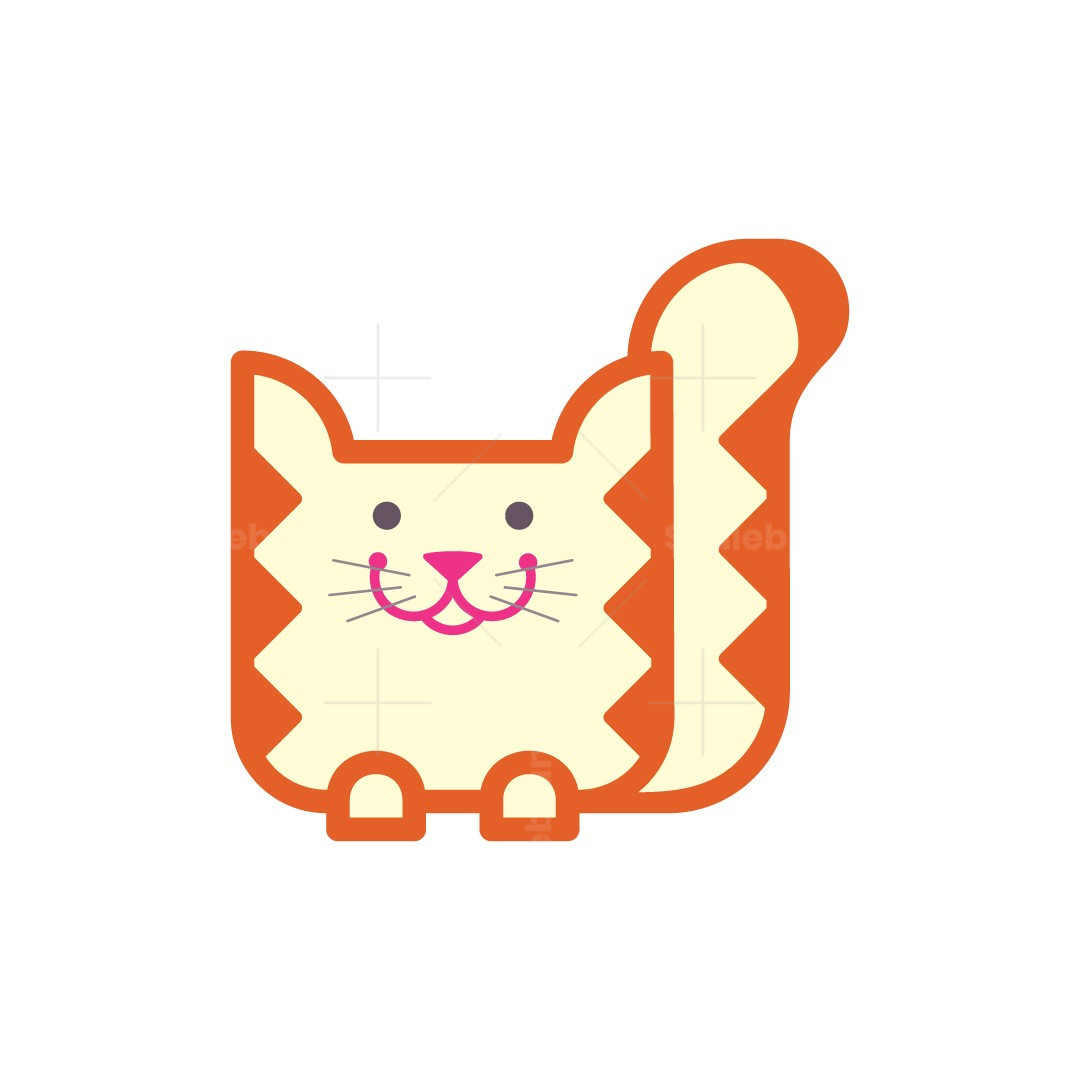 Funny Square Cat Logo | Scalebranding