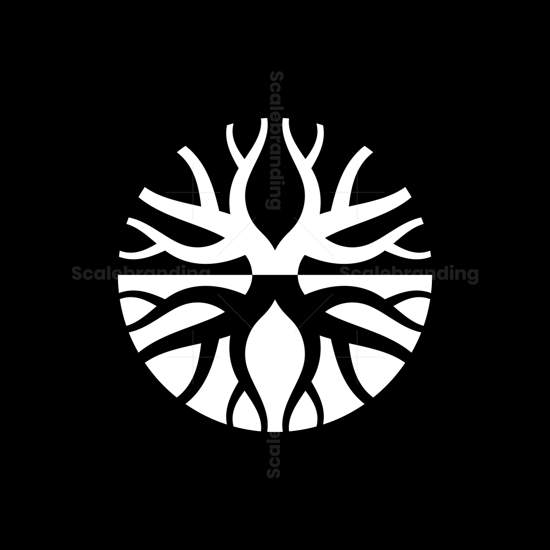 Geometric Roots Icon Geometric Tree With Roots Logo | Scalebranding