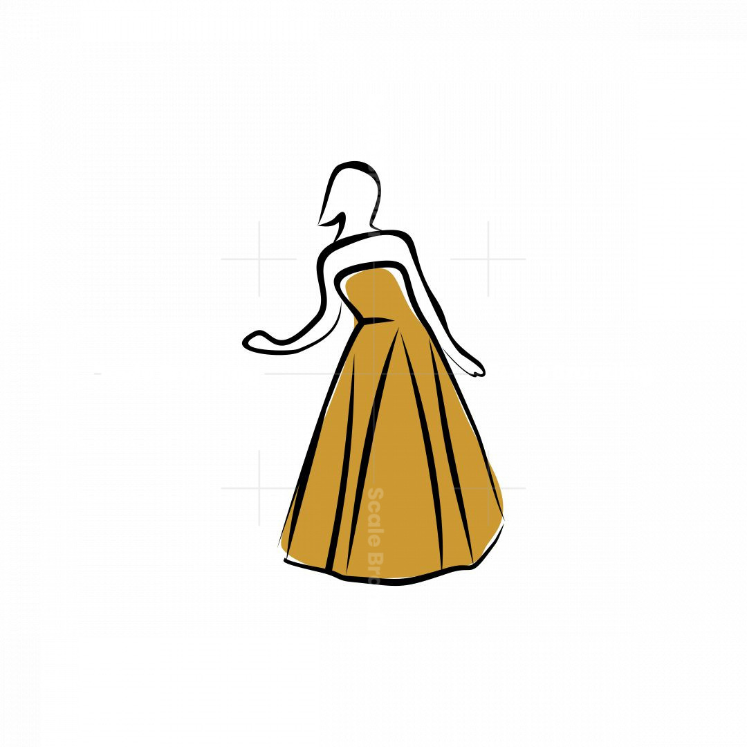 girl in dress boutique line logo Scalebranding