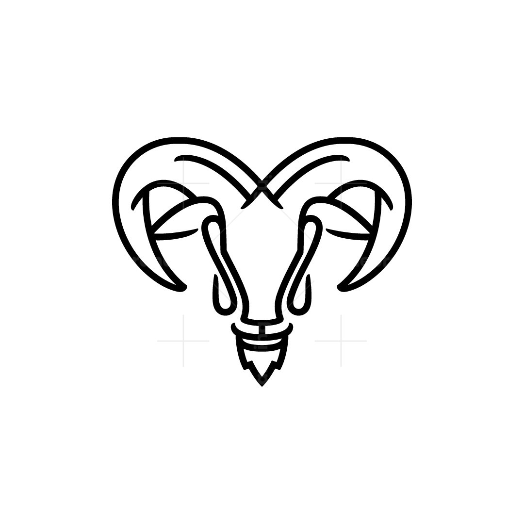 Bighorn Sheep Head Logo Infinity Sheep Ram Logo, image size:1080x1080