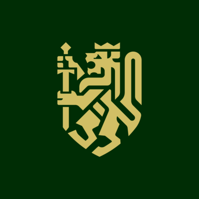 modern heraldic lion shield sword logo | Scalebranding